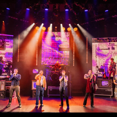 Cassadee Pope, Drew Becker, Daniel Yearwood, Justin Matthew Sargent, Courtnee Carter and Deonte Goodman on the New York stage
